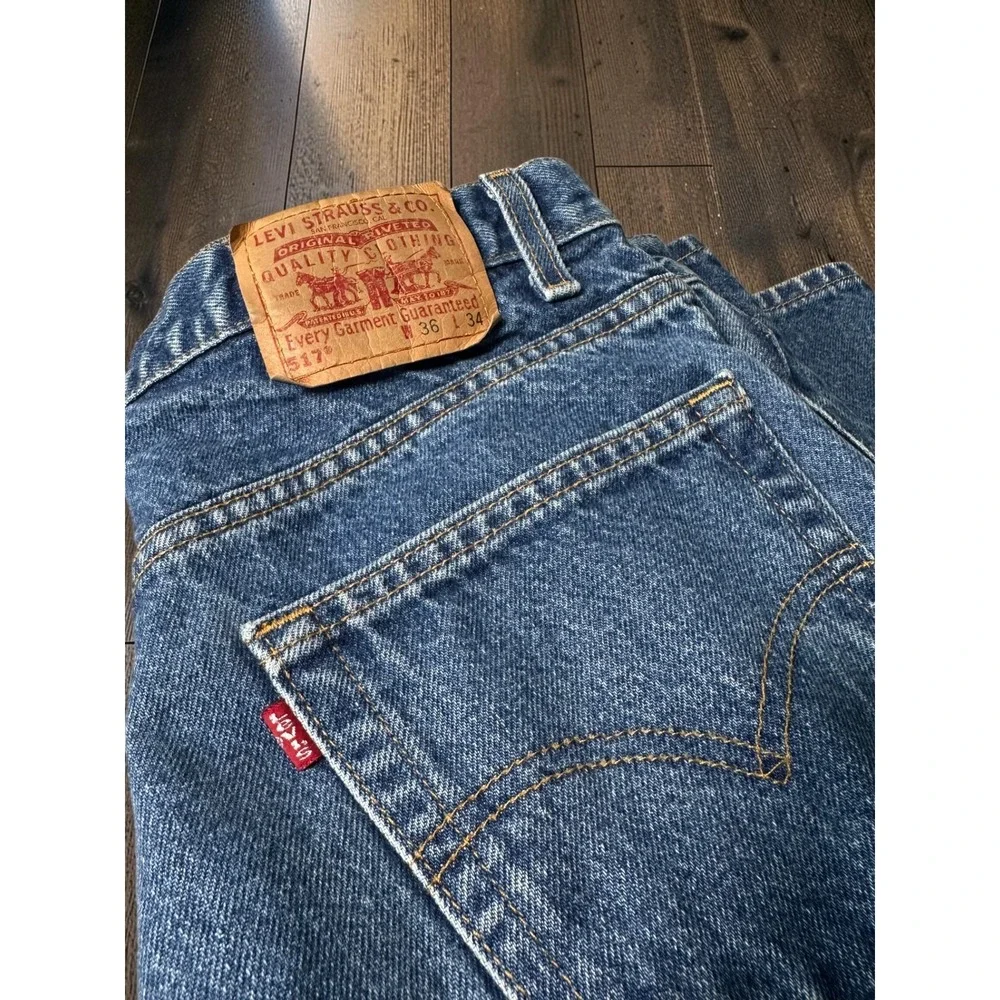 Levi's 517 Jeans Mens 36x34 Blue Boot USA Y2K Western Cowboy Vintage